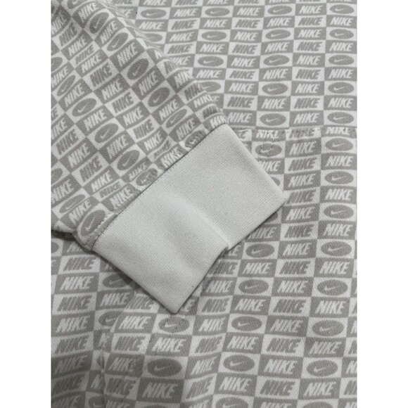 Nike All Over Print Hoodie Hooded Sweatshirt Size Medium White Gray - Picture 4 of 10